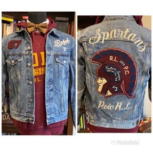 Limited Edition Polo Ralph Lauren Denim Spartan Polo RL Embroidered Jean Jacket